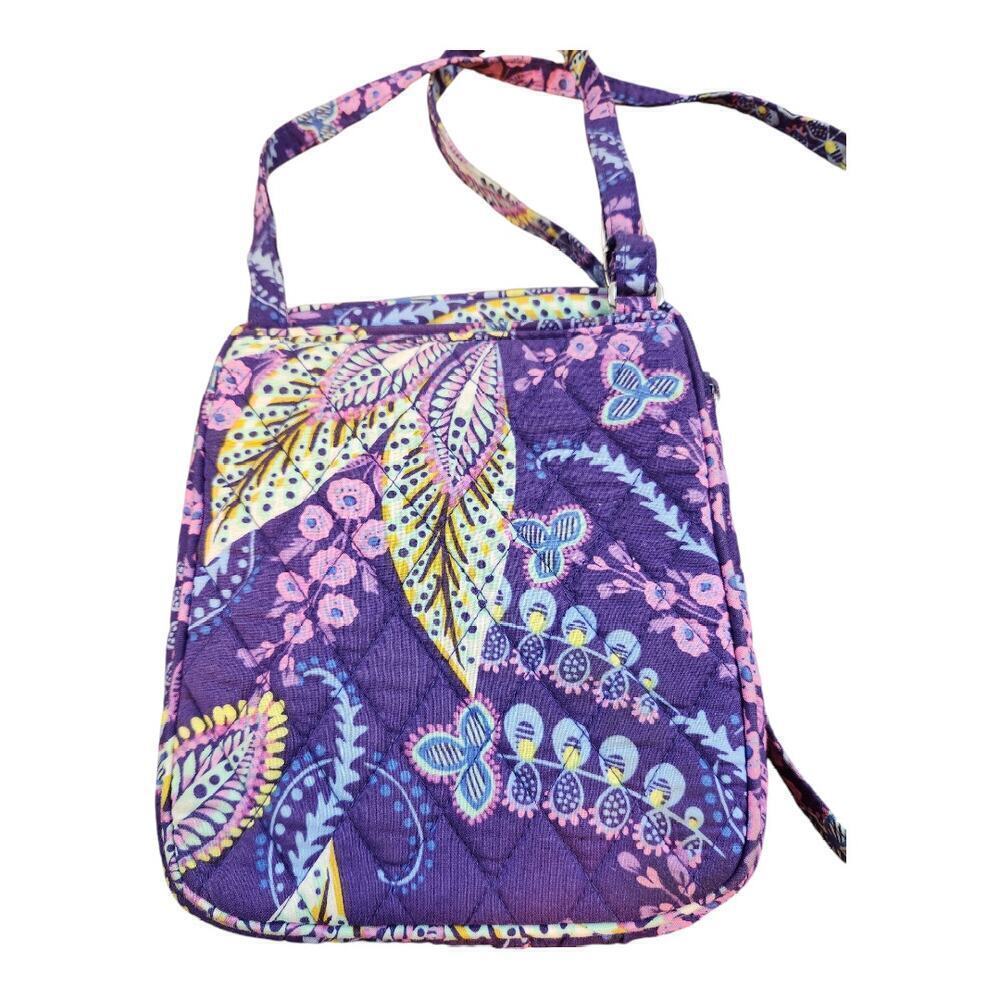 Vera Bradley mini hipster crossbody bag Batik leaves purple purse handbag fall